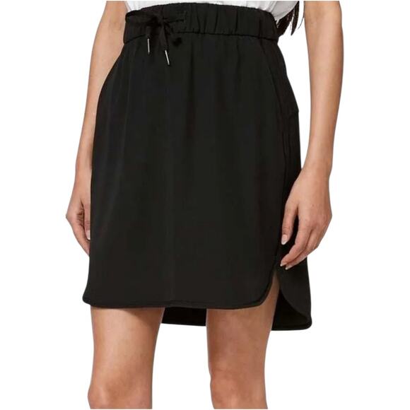 Lululemon On The Fly Skirt Travel Woven Pockets Wrinkle-Free Quick Dry Black 8 - Picture 1 of 6